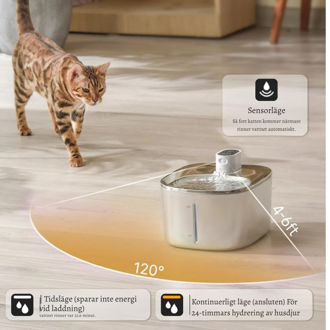 KattBrunn – Tyst och trådlös fontän för friskt vatten